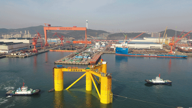 全球首座“雙百”海上風（fēng）電平台管樁鋼全（quán）部湘鋼造