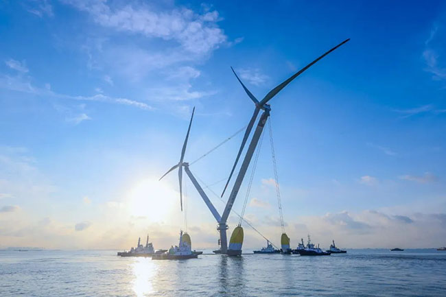 大國重器！全球最大漂（piāo）浮式風電平台啟航出（chū）海