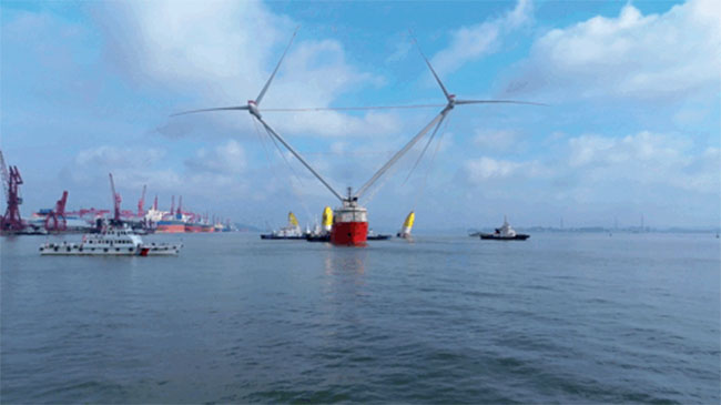 大國重器（qì）！全球（qiú）最大漂浮（fú）式風電平（píng）台啟航出海