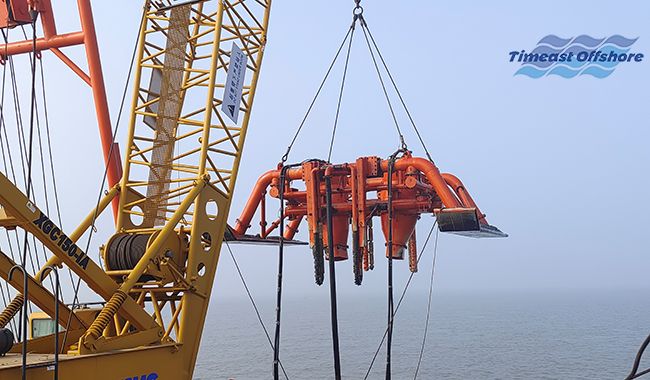 冀東油田（tián）NP1-1D及（jí）其轄區節能低碳示（shì）範區建設工程（chéng） 海底管線後挖溝施工項目順利完（wán）工