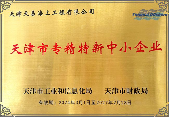 喜報丨（shù）羞羞视频免费观看海工榮獲“天津市專精（jīng）特新中（zhōng）小企業（yè）”認定